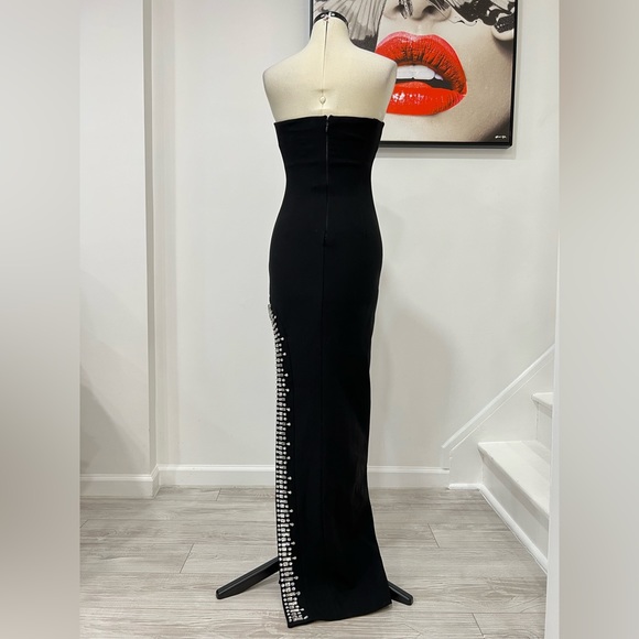 Cinq a Sept Sammy Embellished Crepe Strapless Gown Dress - Picture 6 of 11